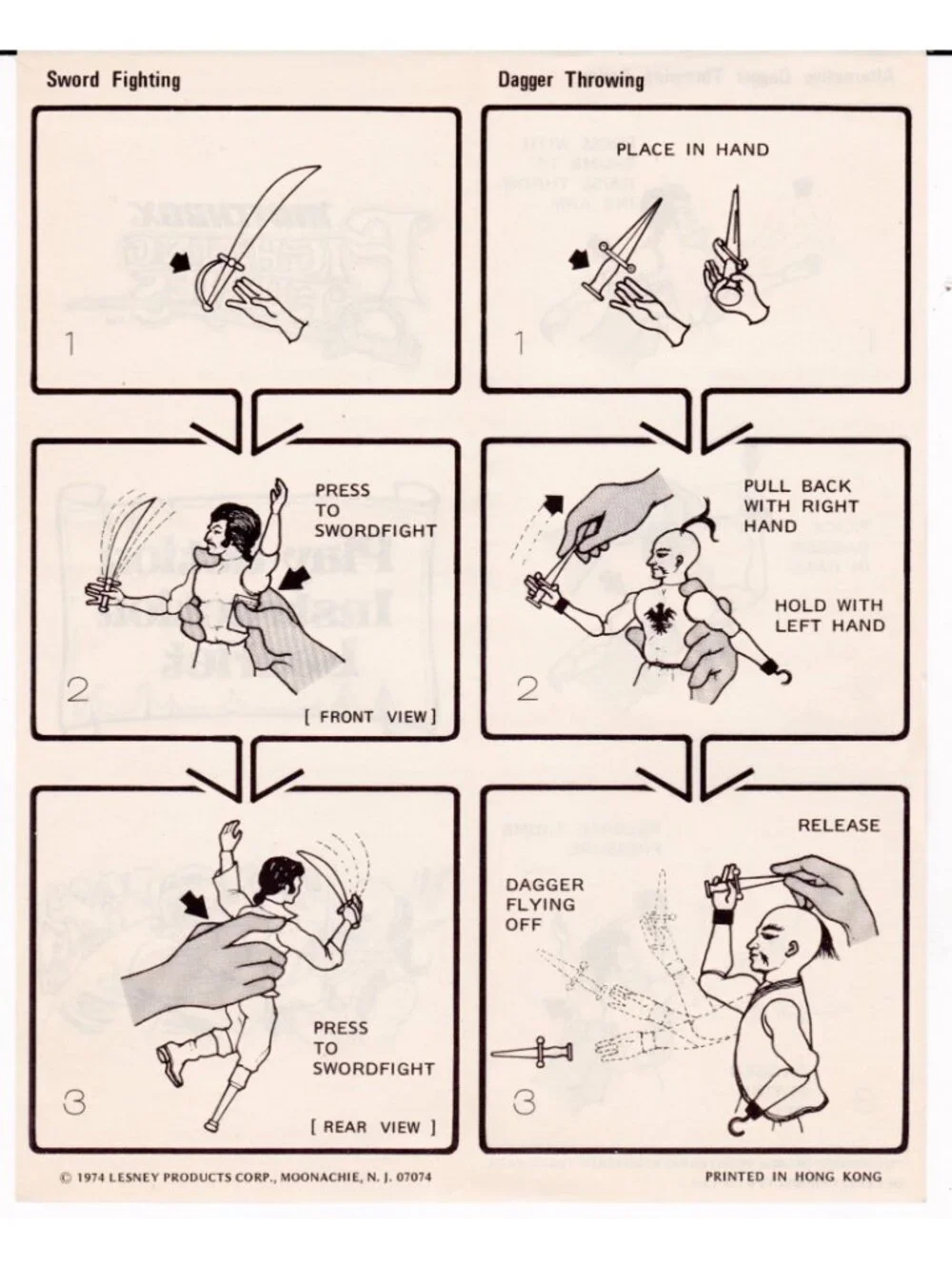 1974 Matchbox Fighting Furies Play-Action Instruction Leaflet Lesney